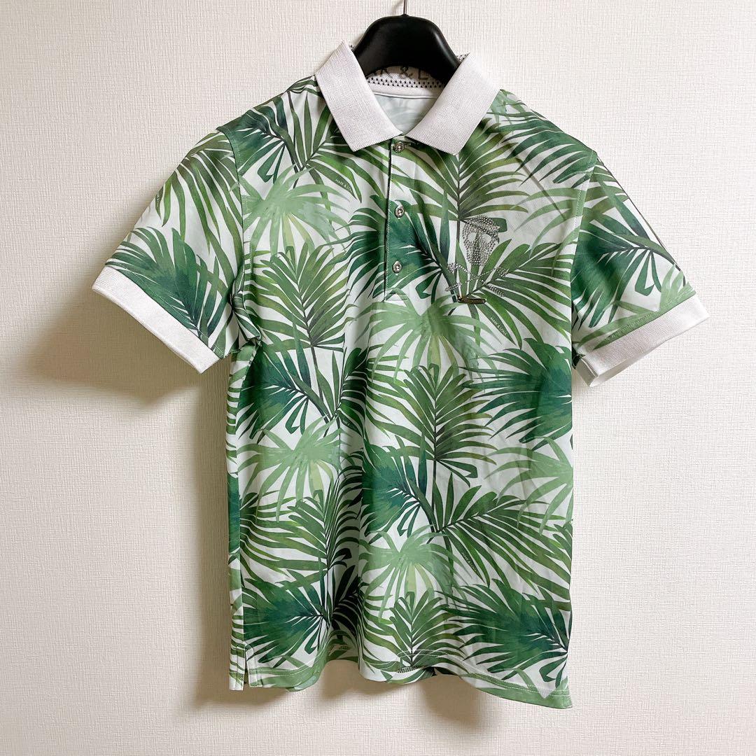 MARK&LONA ストレッチ　半袖　ポロシャツ　スカル　ラインストーン　刺繍