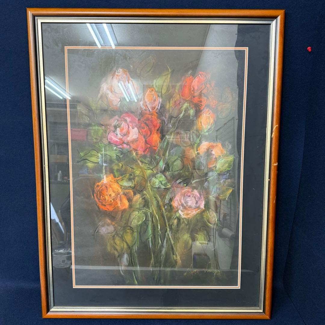 アゴタ ヴァルガ AGOTA VARGA 絵画 薔薇 バラ 花 パステル画