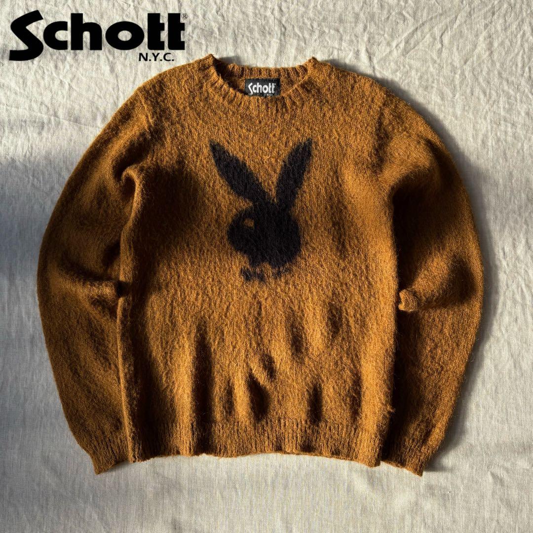 Schott プレイボーイ モヘヤ ニット ショット セーター PLAYBOY