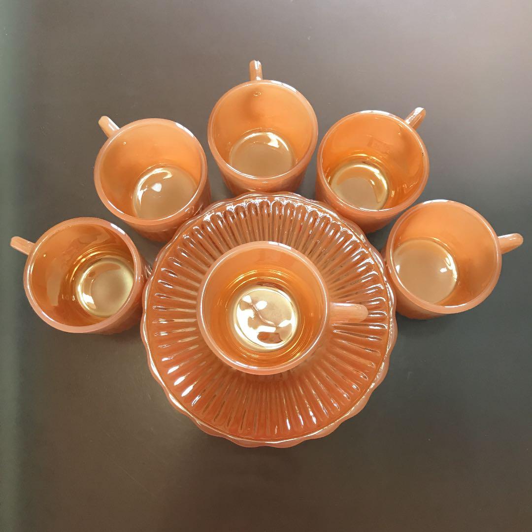 fire king  デミタスカップ&ソーサー６客セット