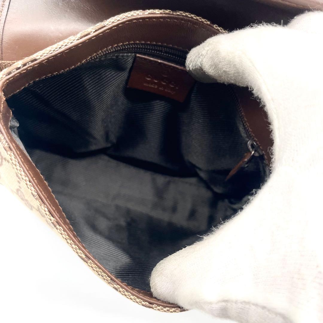 極美品✨グッチ ボディバッグ GG キャンバス ジャッキー ベージュ ブラウン