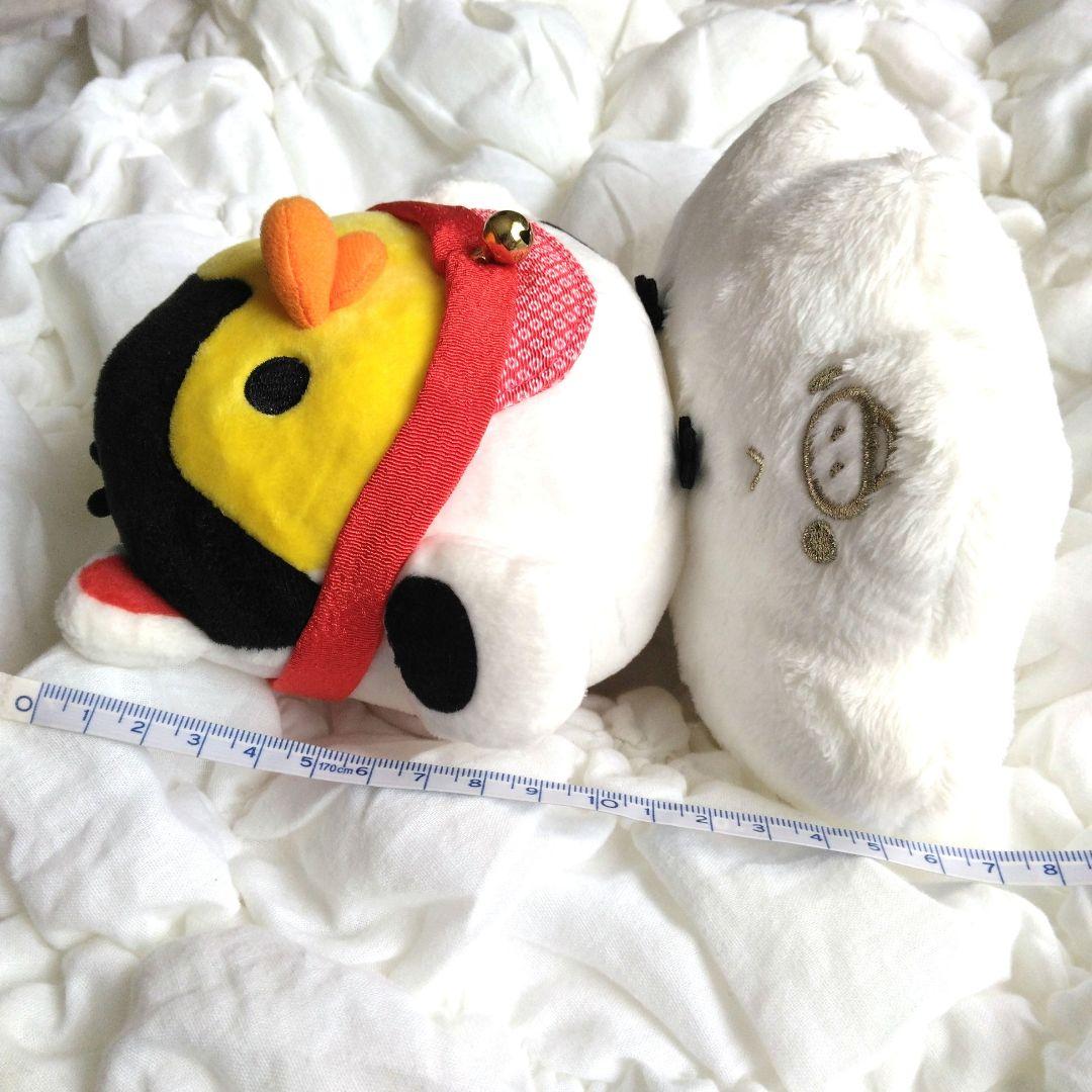 キイロイトリ　リラックマ神社　ぬいぐるみ　狛犬　雲