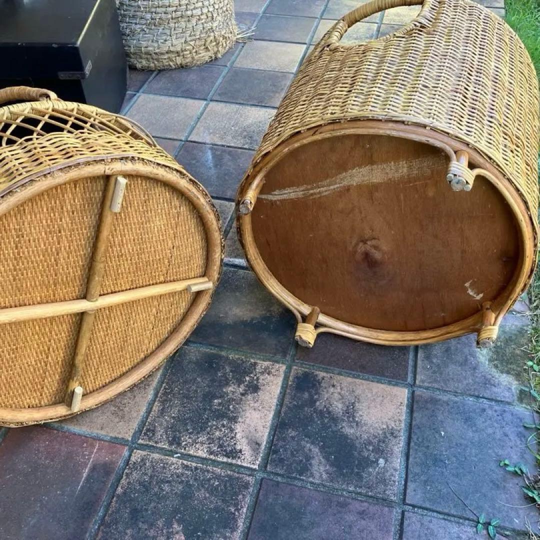 ラタン製キャットベッド ハンドル付き 早いもの勝ち