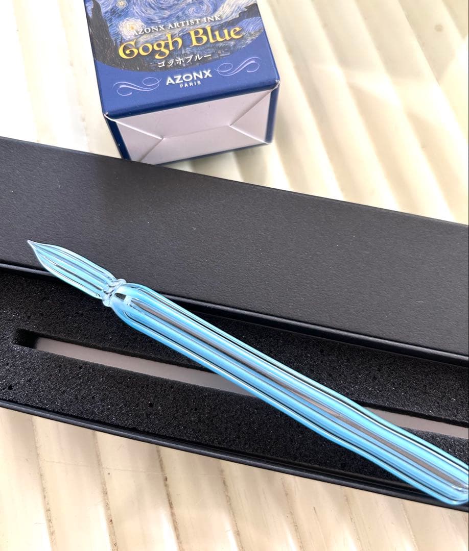 ガラスペン 中字★ガラス工房まつぼっくり★おまけインク付