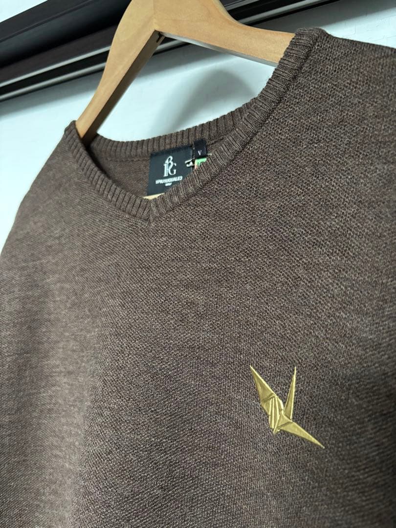 1PIU1UGUALE3 GOLF ニット　ゴルフ　セーター　ブラウン