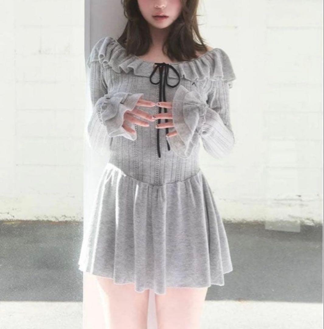 andmary アンドマリー Hana knit mini dress