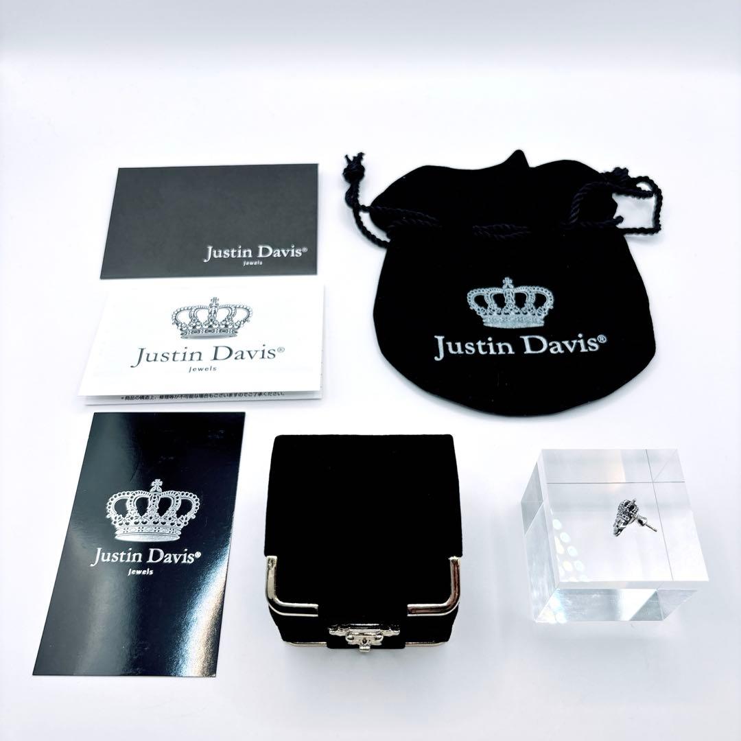 美品 Justin Davis ダイヤD 0.01 K18ポスト スカルピアス