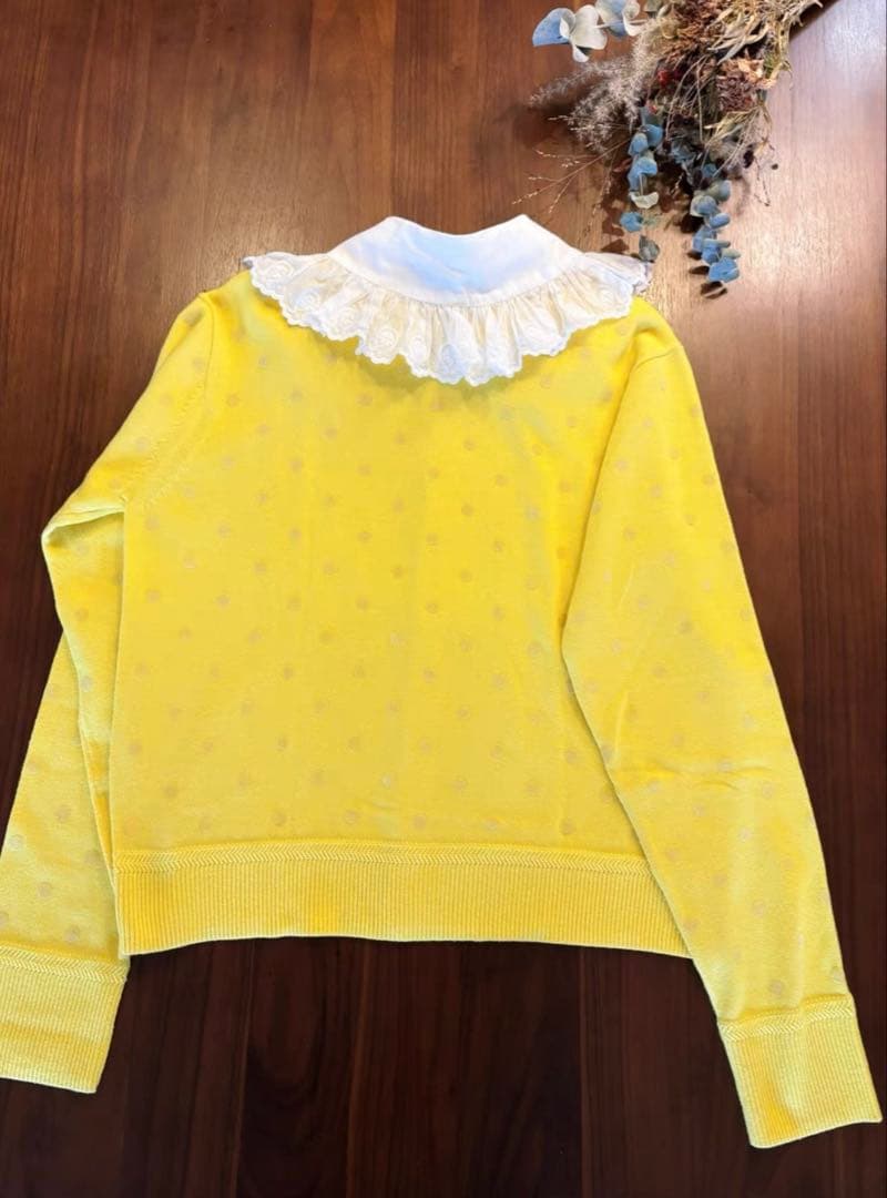 MUVEIL　　クローバーレース衿ニット