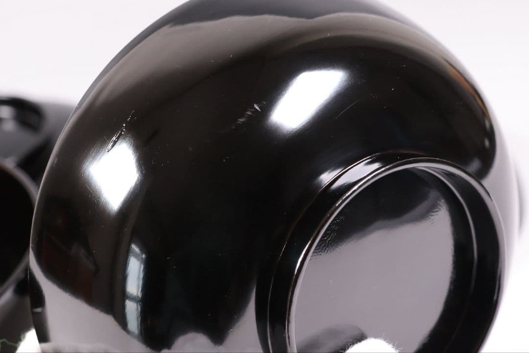 【CM411】天然木漆塗 加賀蒔絵 蓮と野菜金蒔絵 黒煮物椀 二客 漆器 昭和期