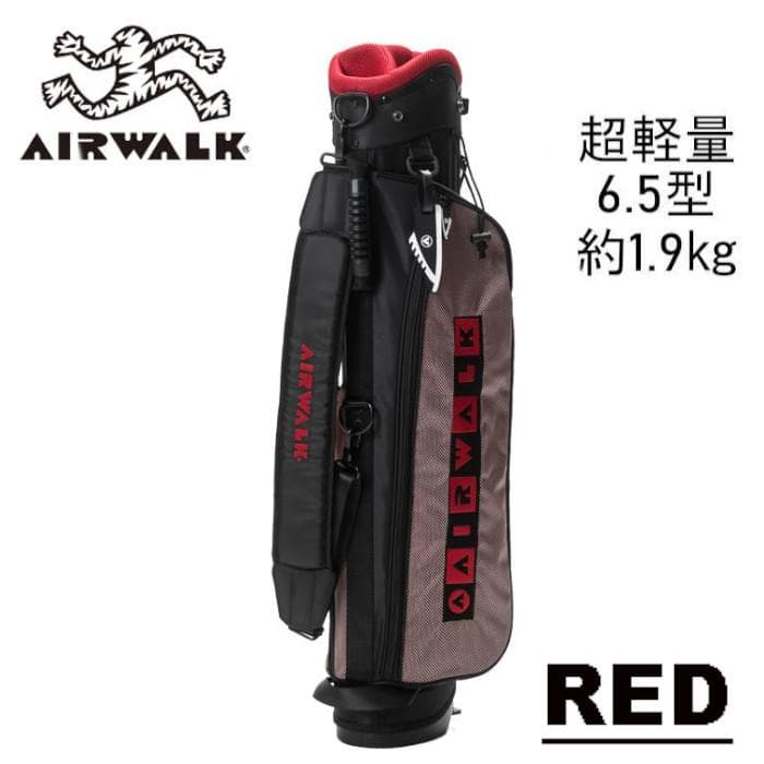 新品 AIRWALK エアーウォーク スタンドキャディバッグ フード付き RED