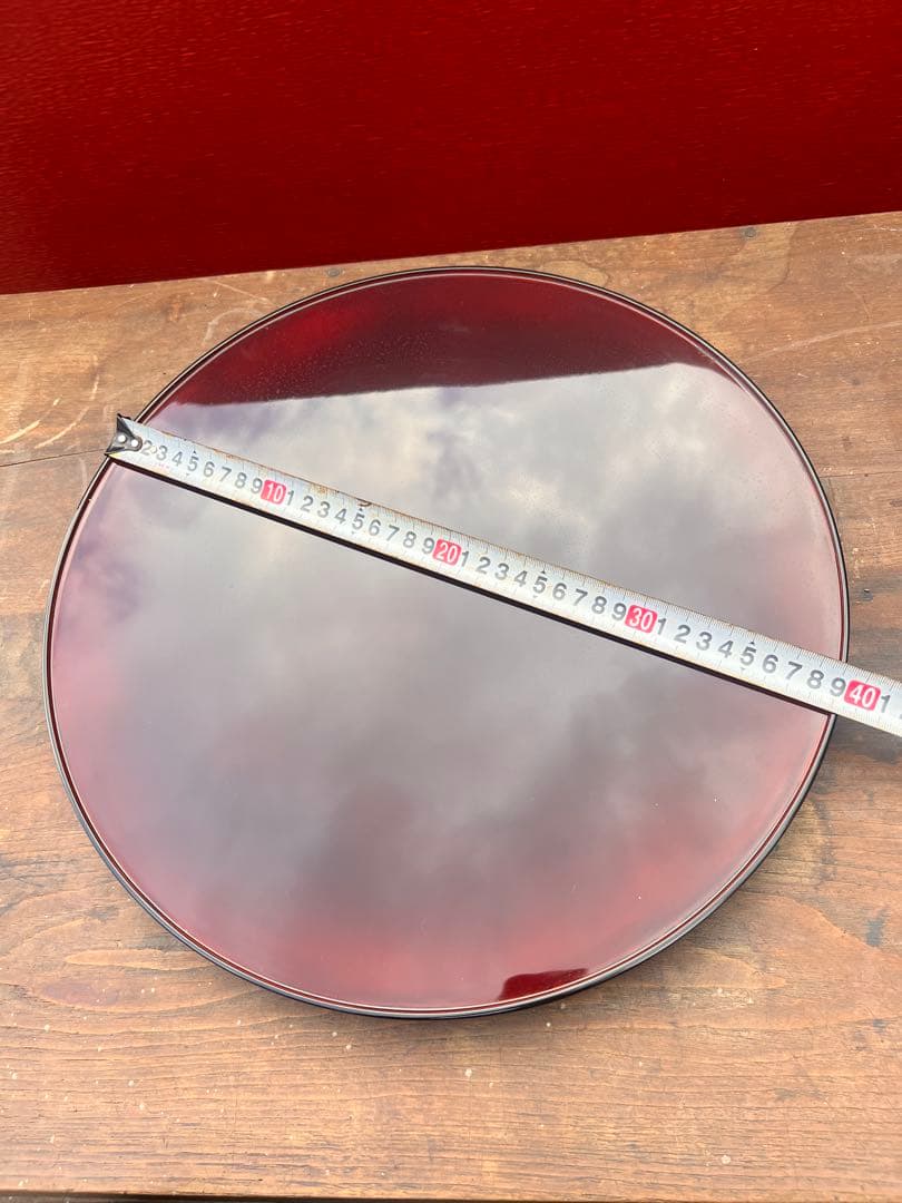 120高級輪島塗 わじま 慶塚 作 溜塗 丸盆