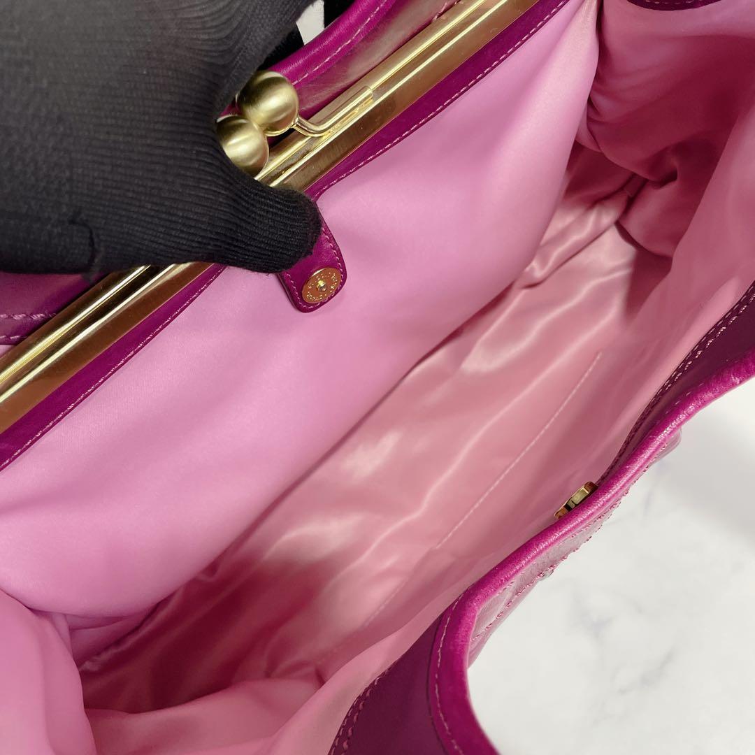 希少色✨COACH トートバッグ フレームサッチェル エルゴ がま口 パープル