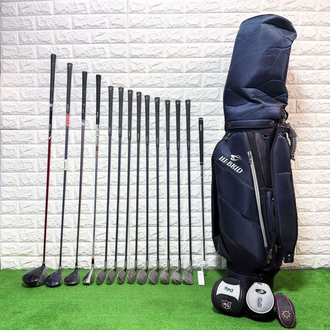 ゴルフセット　初心者応援　HI-BRID カーボンシャフト　飛距離抜群　メンズ