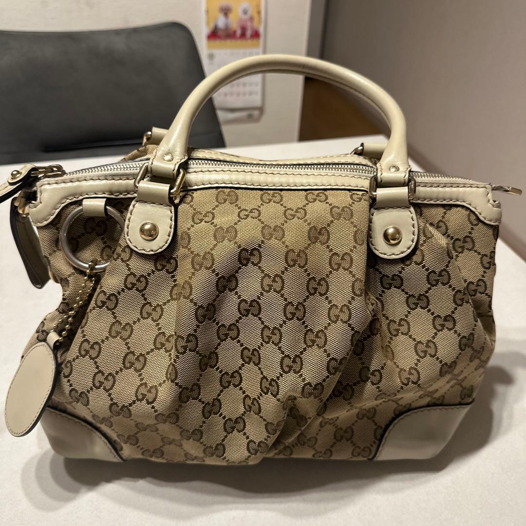 グッチ GGキャンバス ハンドバッグ ベージュ