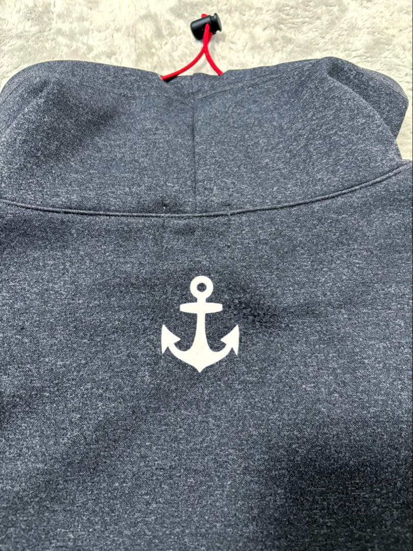 ★ 美品★シナコバ 裏起毛 スヌードトレーナー ロゴ編みリブ グレー LL