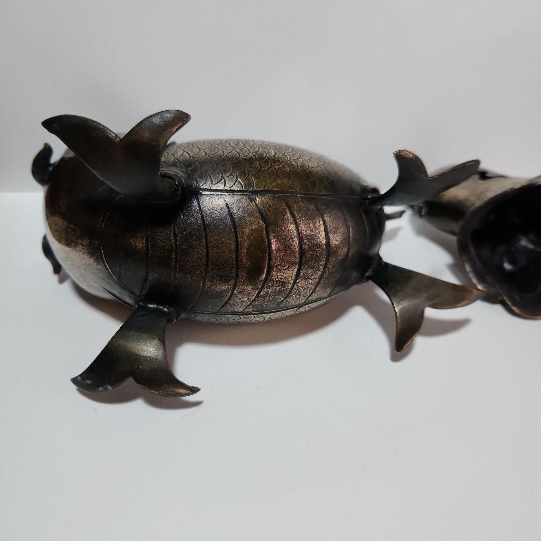 亀文堂　鯉仙人　金属製香炉