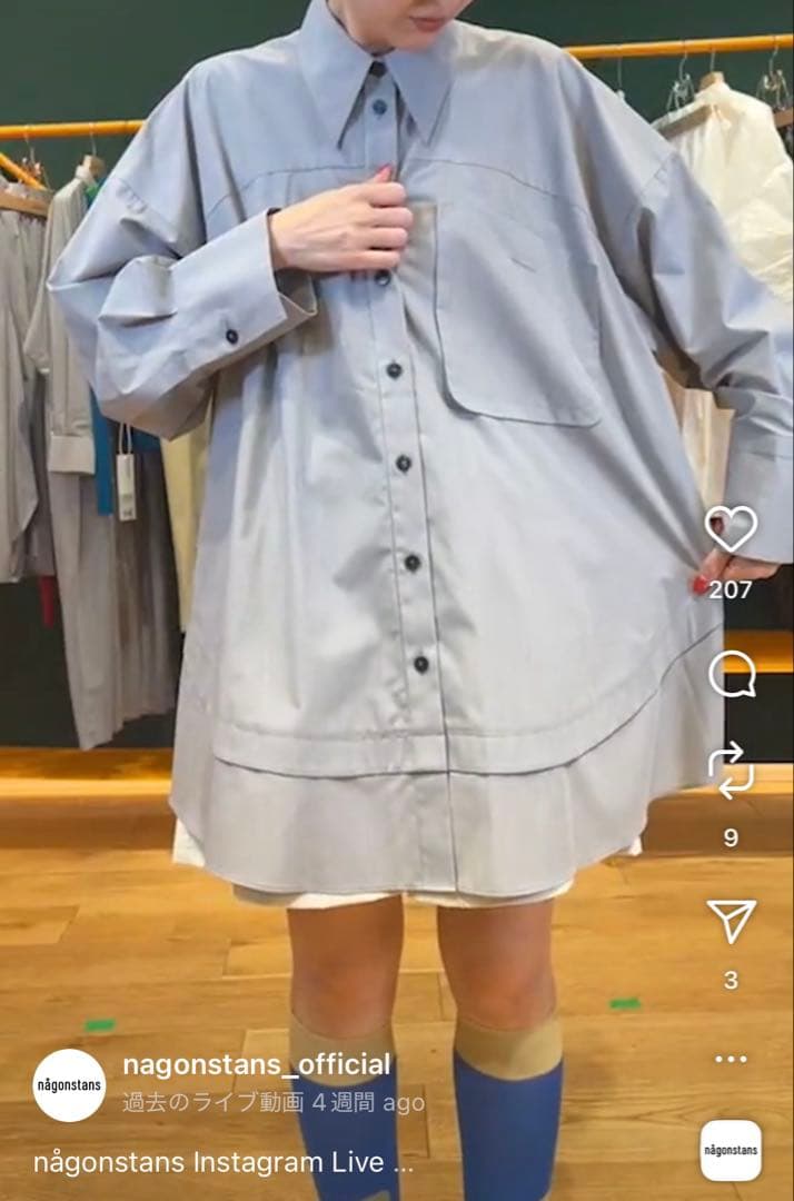 新品　ナゴンスタンス　circle shirt シャツ　nagonstans