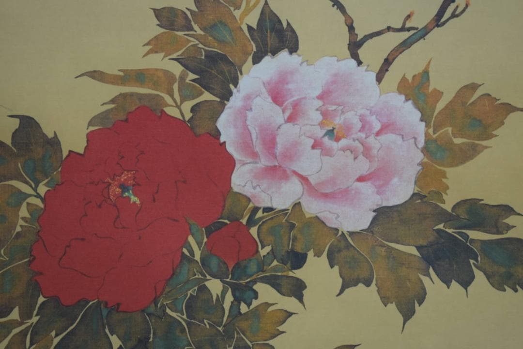 複製/酒井抱一/牡丹胡蝶図/工芸/布袋屋掛軸HG-397