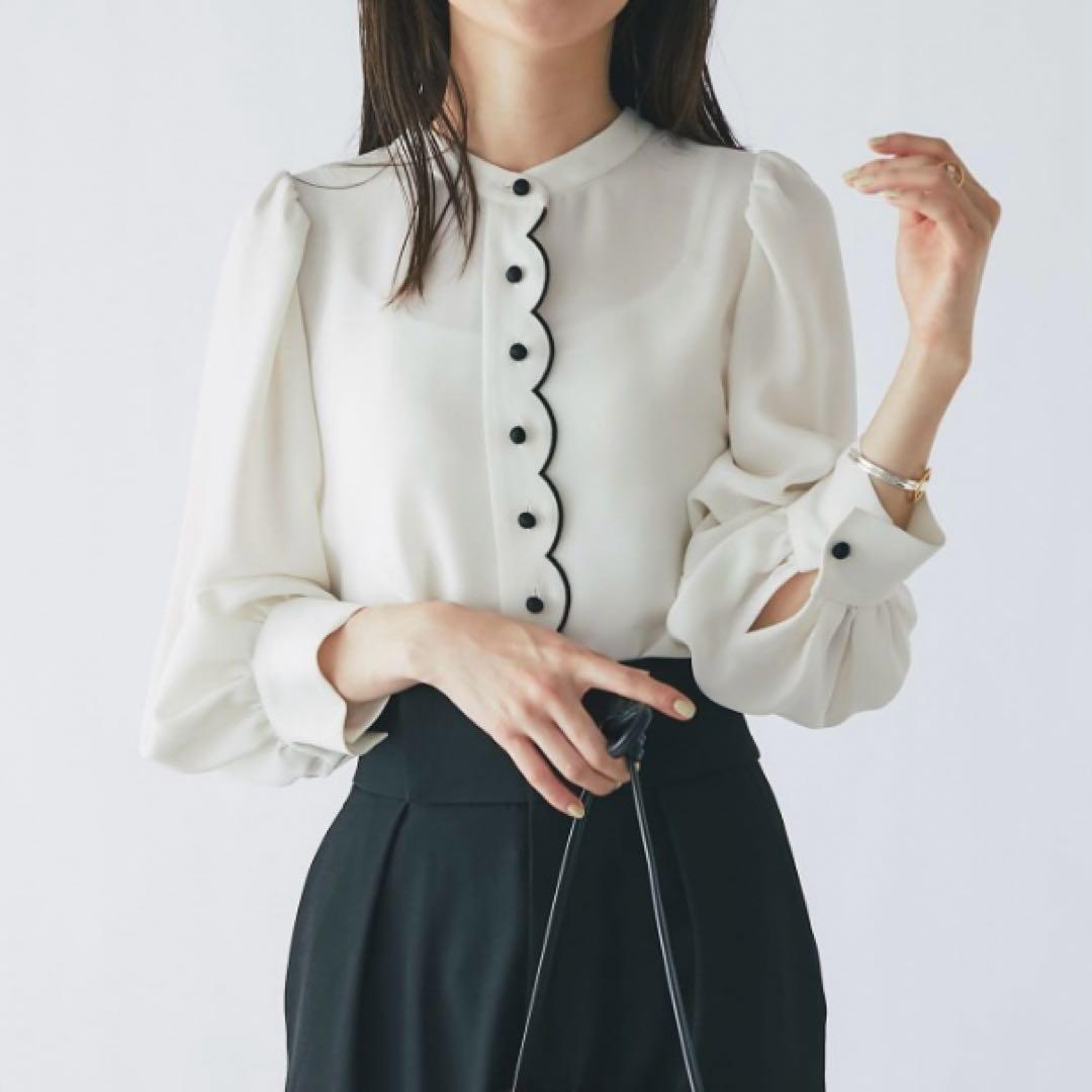 ラブティックボンボン★スカラップ刺繍ブラウス