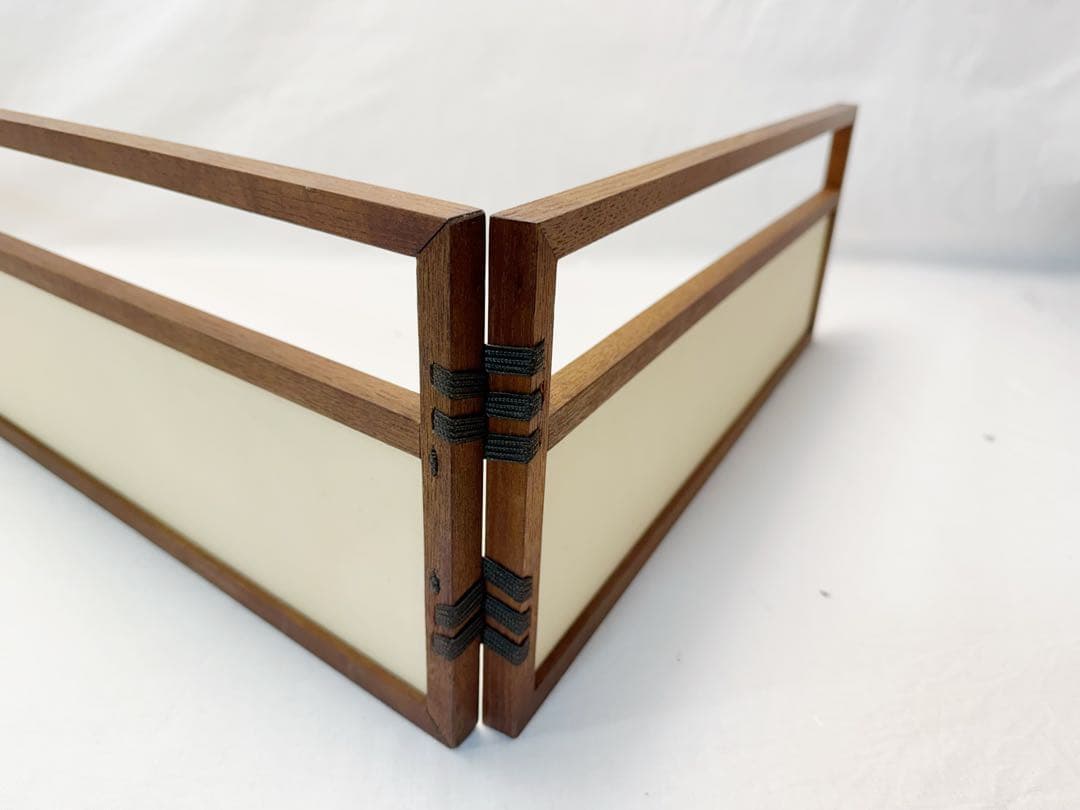 ほぼ未使用 茶道具 煎茶用 風炉先屏風 桑縁 金砂子 裏白 両面使い 紙箱