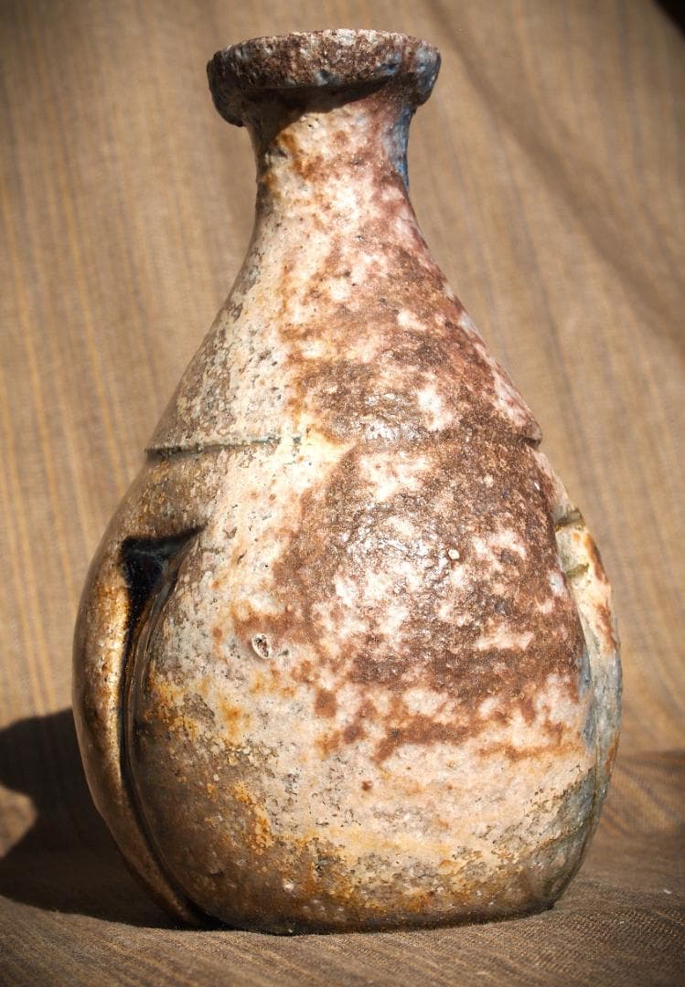 人気作家★大岩智之【師：隠崎隆一】★黒≪青窯変≫備前徳利★共箱