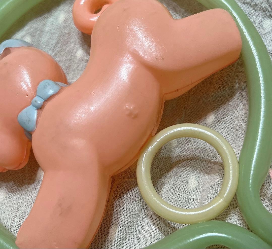 希少　オキュパイドジャパン　レトロ　セルロイド　ガラガラ　赤ちゃん　いぬ　犬