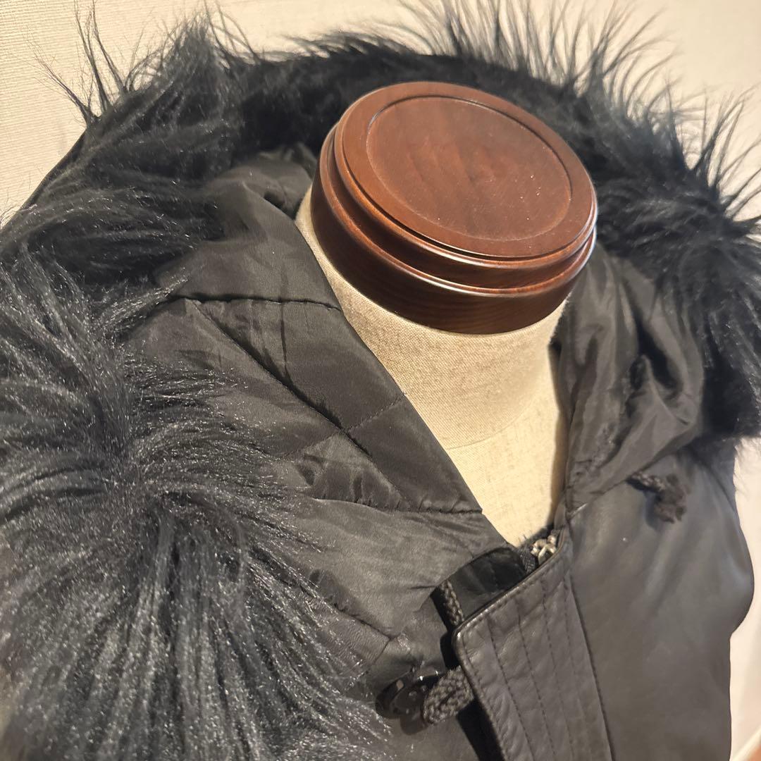 Luisルイスのレザー ファー付き レザーモッズコートbacklash愛好家に