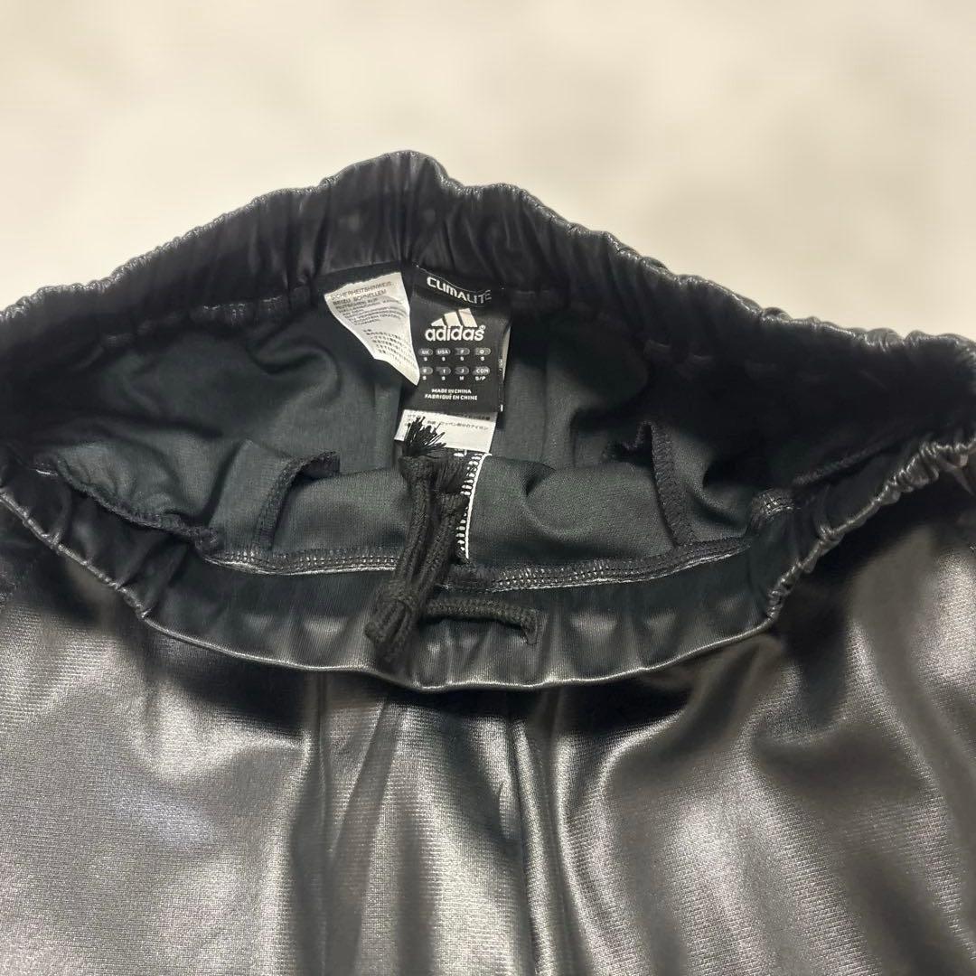 TIti⭐︎アディダス 希少★セットアップ シルバー三本ライン レザー風　M