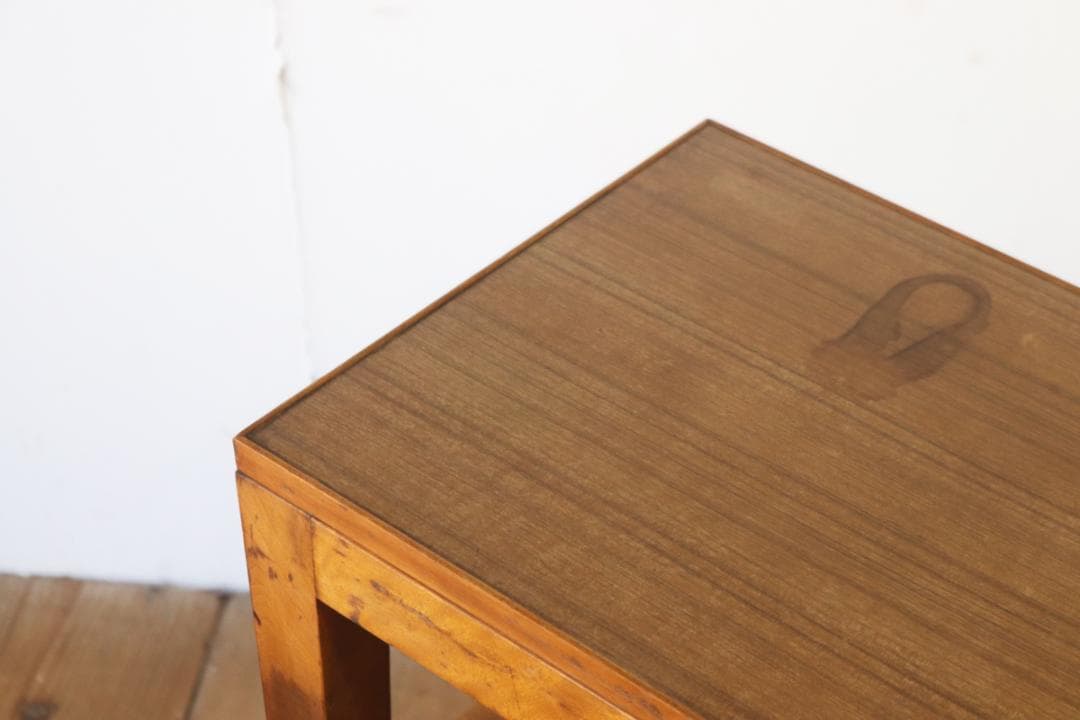 レトロ 花台 飾り台 展示台 テーブル 机 ラワン材 メラミン天板 ナチュラル