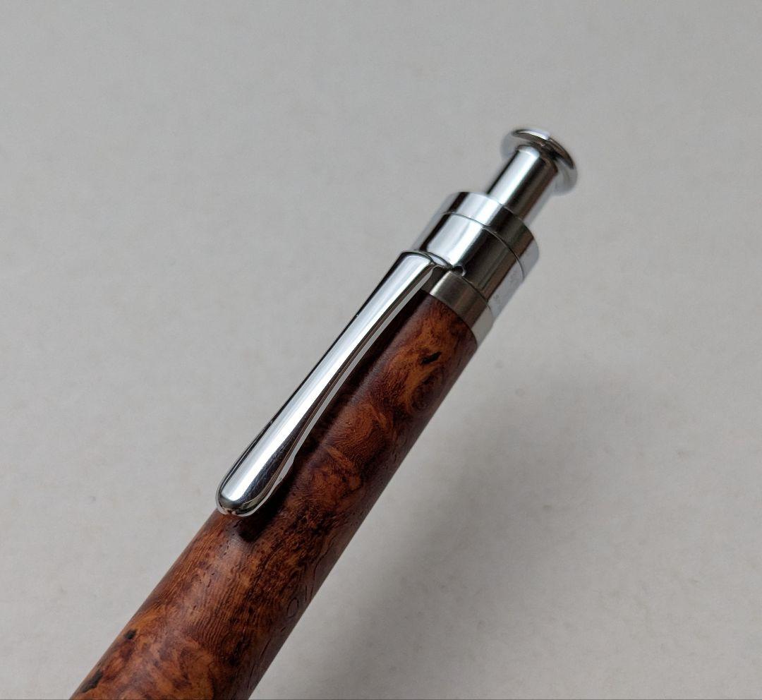 【上杢・美品】工房楔 花梨瘤 ルーチェペン ボールペン 濃赤 木軸 箱付き