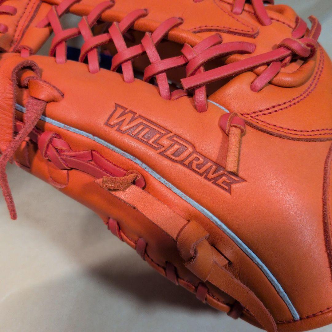 ミズノ:左投げ用:軟式用グラブ:外野手用:サイズ14:オレンジ