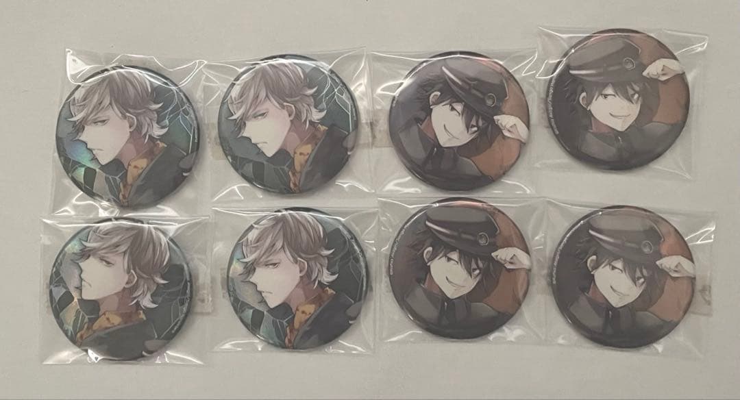 文豪ストレイドッグス　ホログラム缶バッジ　江戸川乱歩　福沢諭吉　原作絵　8点