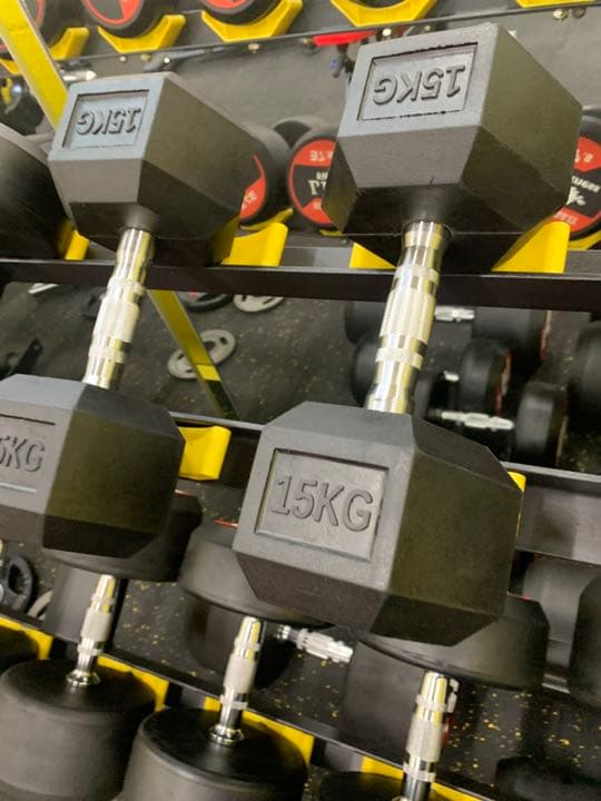 ラバーヘックス ダンベル　15kg  20kg 各2個
