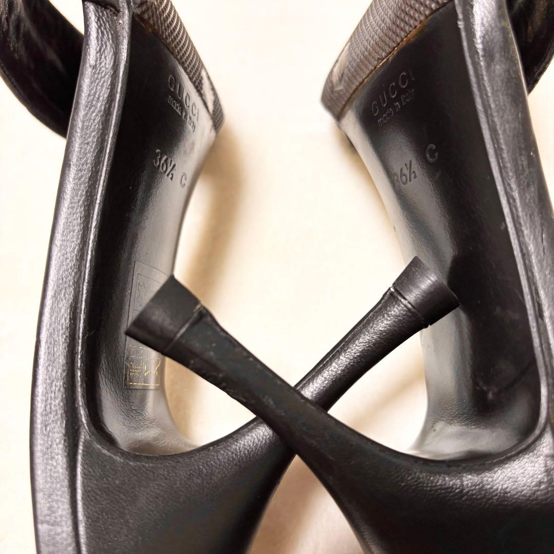 GUCCI ブラック ハイヒール ミュール 36 1/2