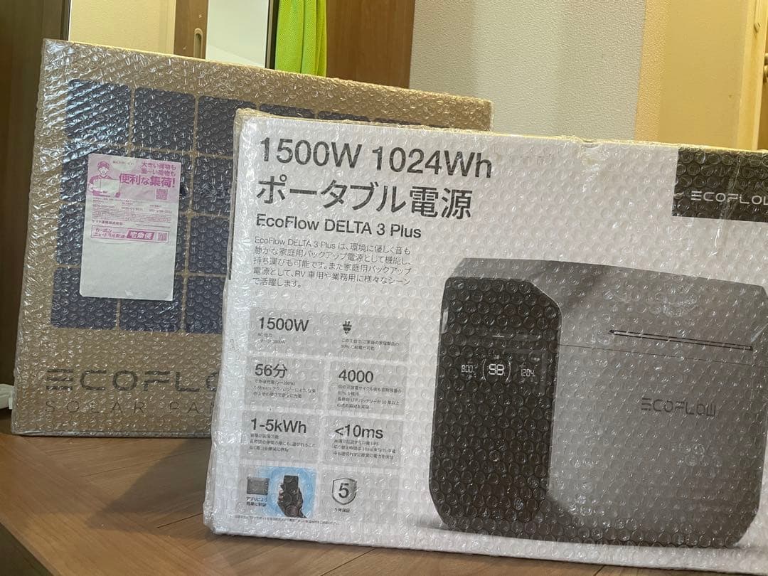 EcoFlow DELTA 3 Plus 1500W ポータブル電源　パネル付き