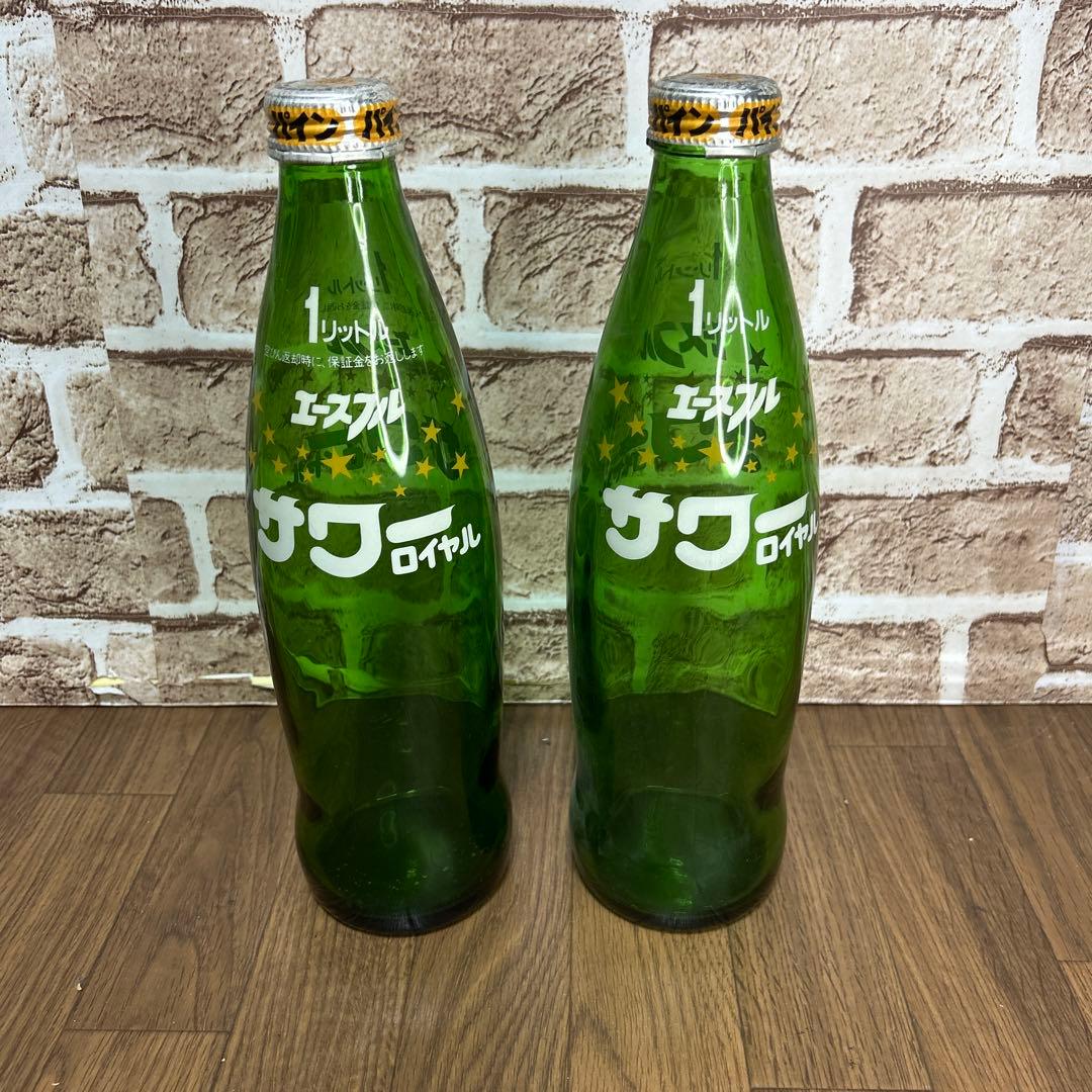 【昭和レトロ】1リットル　空瓶・キリンコンテナケース　ファンタ キリンレモン