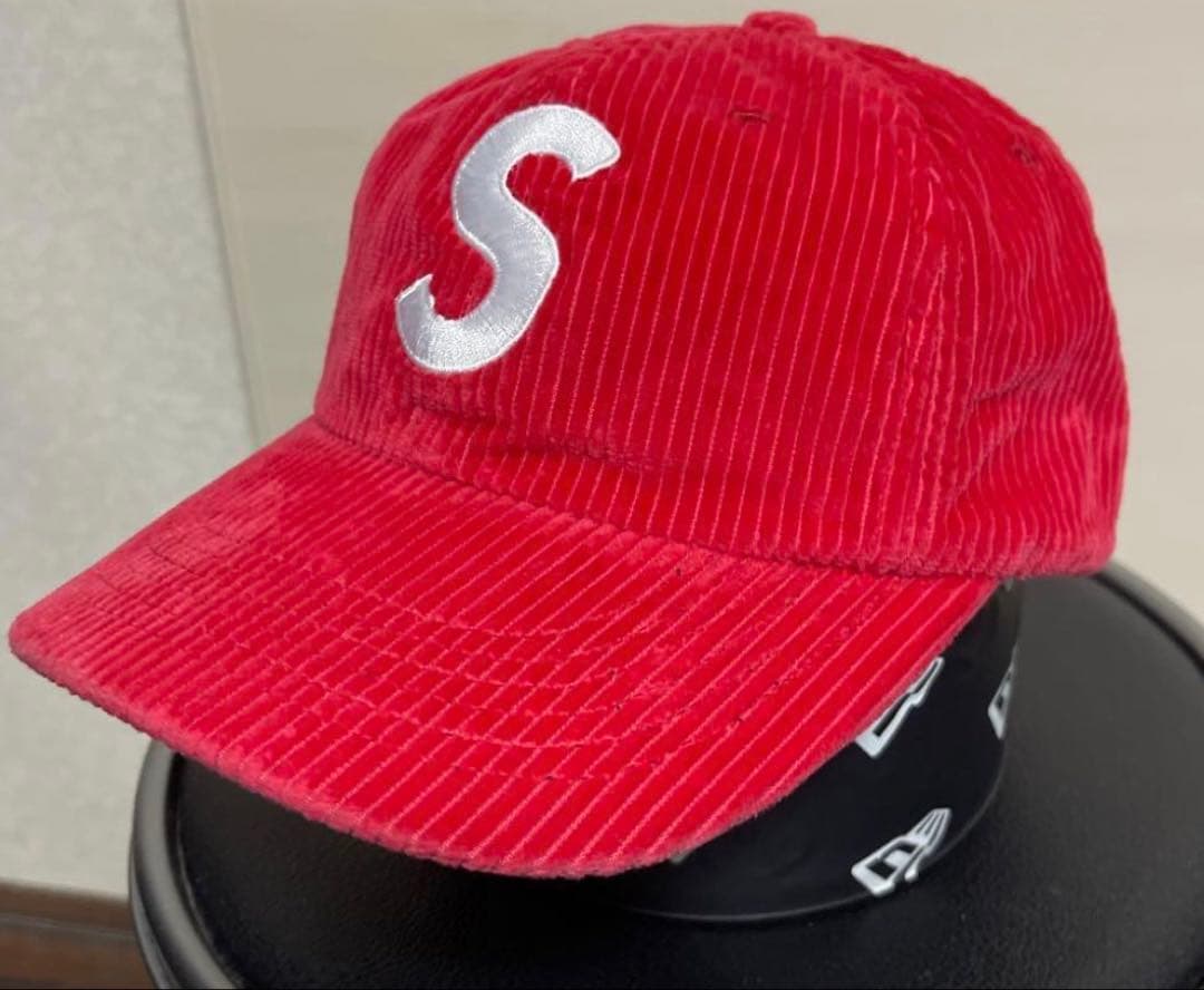 supreme コーデュロイ キャップ Sロゴ