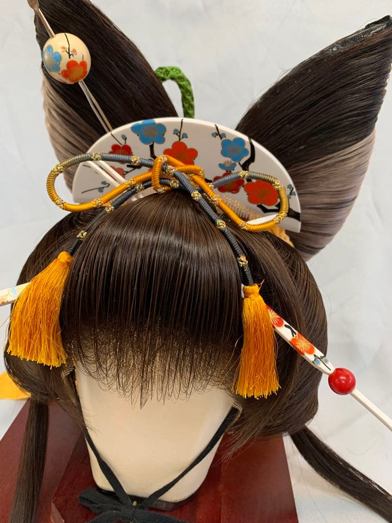 日本髪かつら　大衆演劇かつら　花魁創作　辰巳7号(中少〜中サイズ) 飾り付き