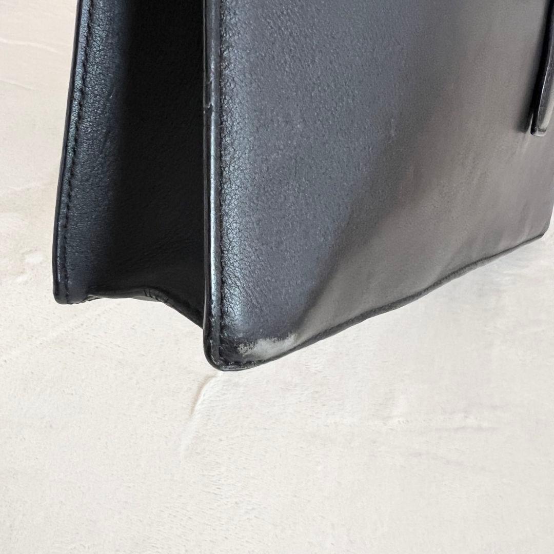 ロエベ　 ビジネスバッグ ブリーフケース ハンドバッグ 　レザー　ブラック