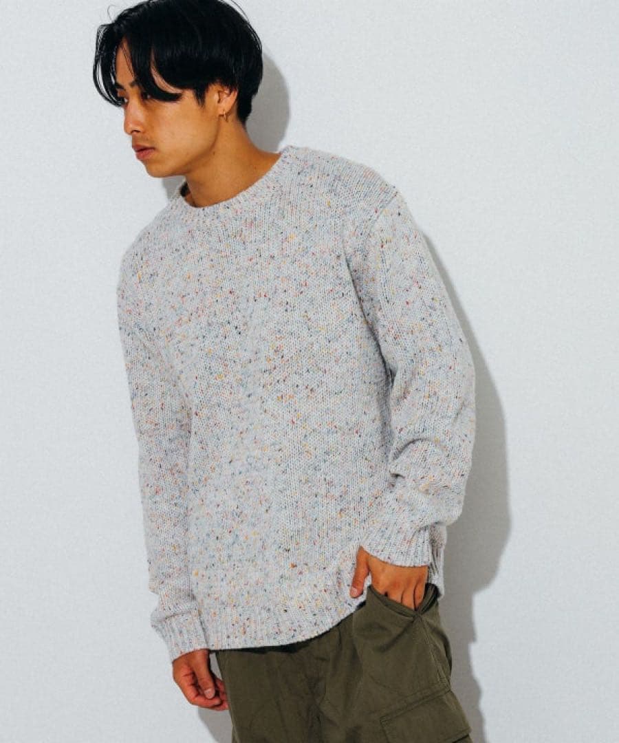 3ゲージ カラーネップ クルーネック ニット 24FW