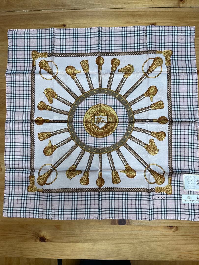 シルク&コットンBurberrys ハンカチ ーフ3枚セット