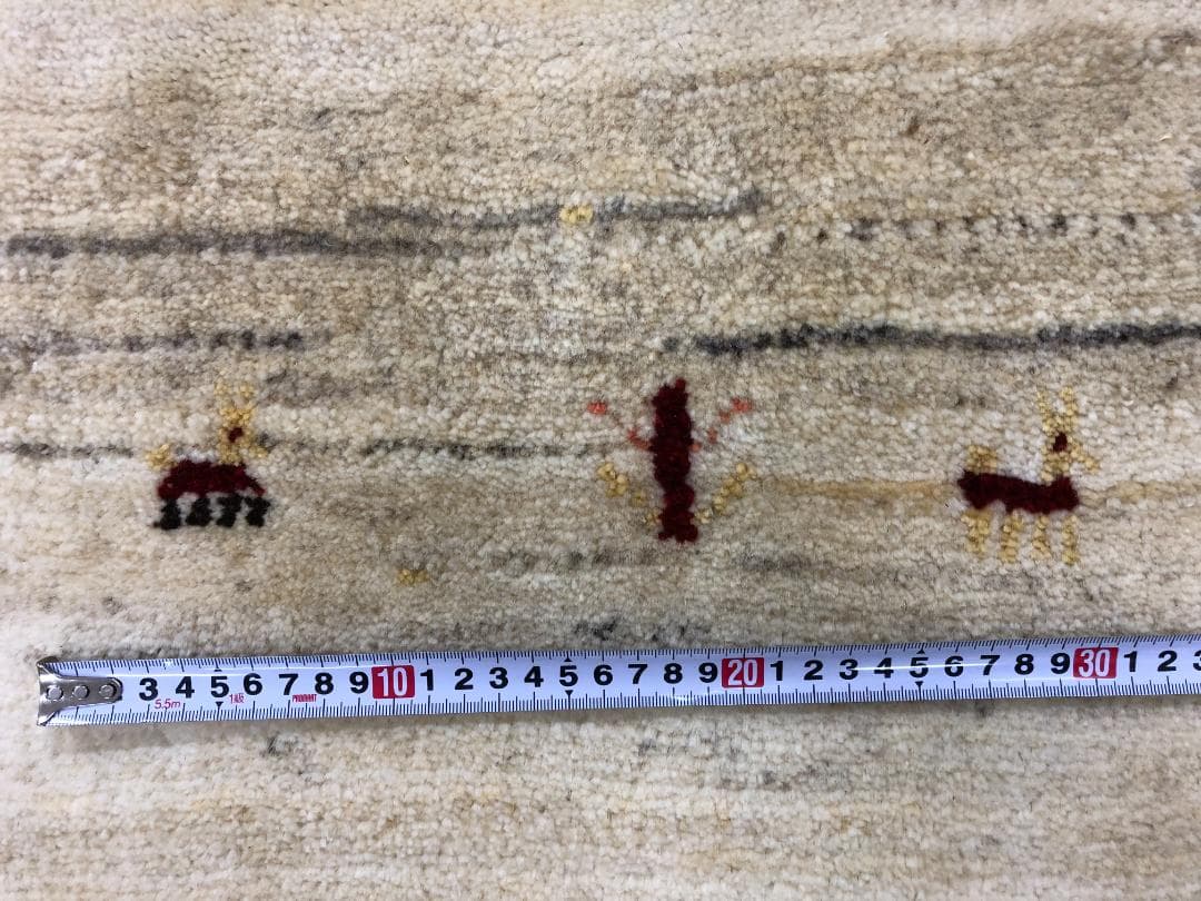 ケンケン様用　ギャベ イラン産 200×292 白 K-27