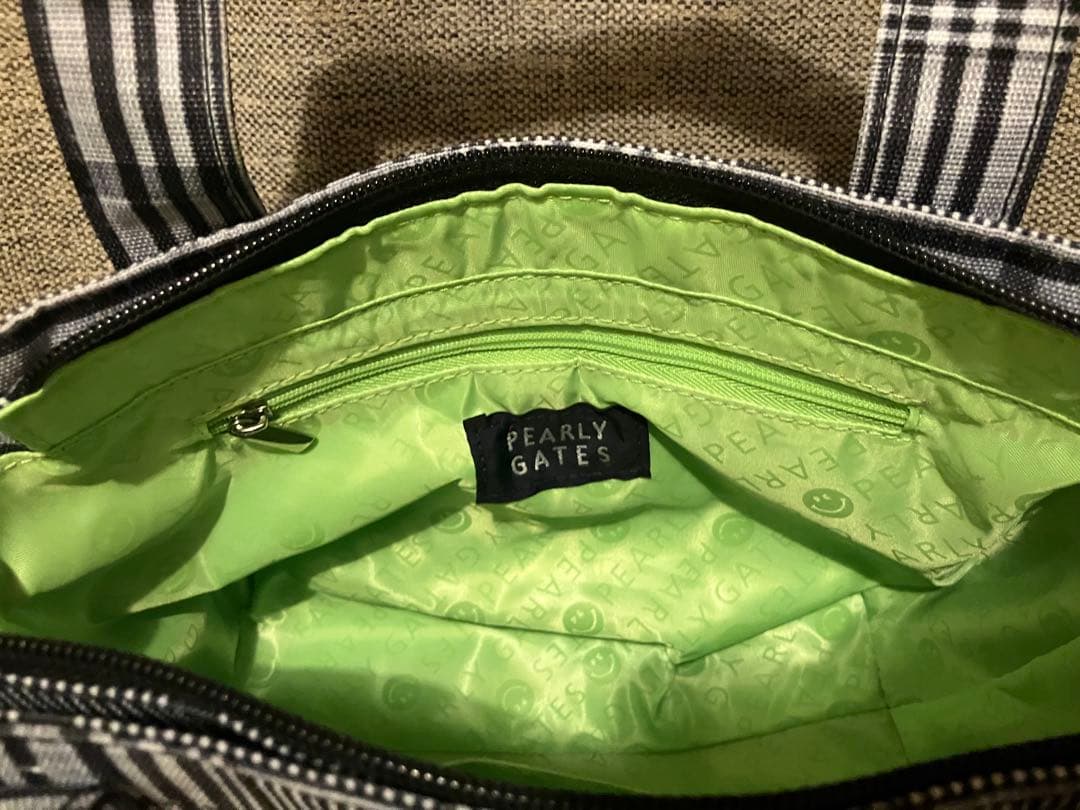 新品　パーリーゲイツ　SMILEチャーム付き チェック柄カートバッグ