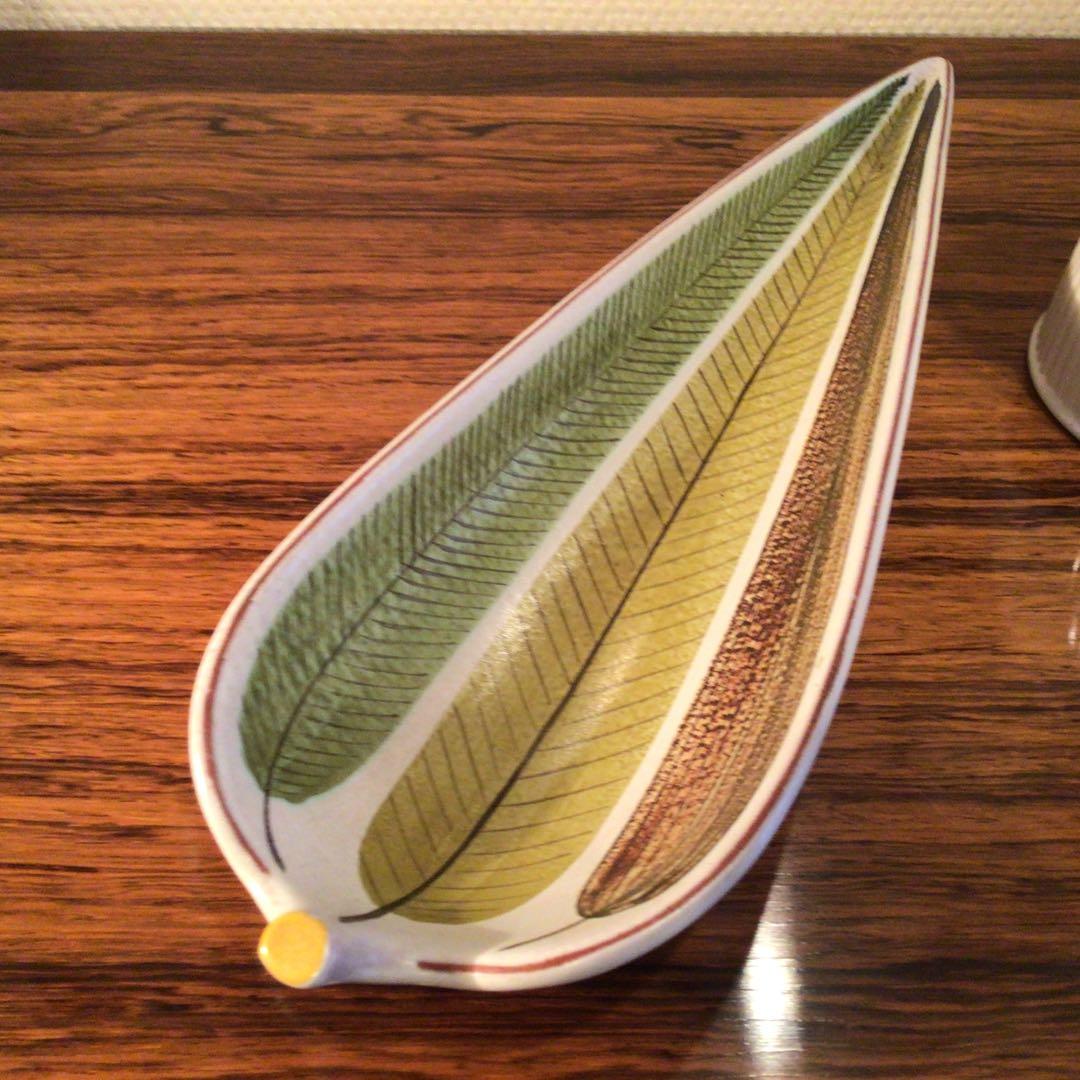 Stig Lindbergh リンドベリ　ファイアンス　リーフ　超美品