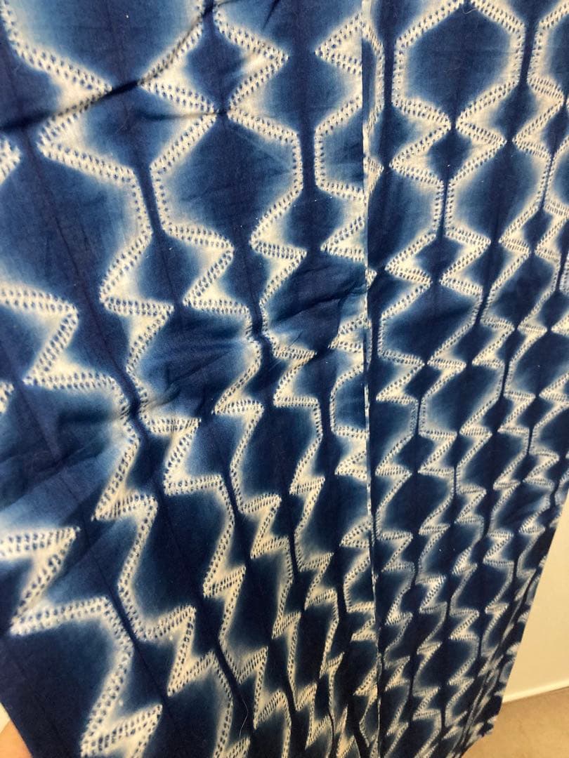【高級】【美品】有松鳴海絞　日本製の伝統工芸士さん染め絞り 単衣浴衣