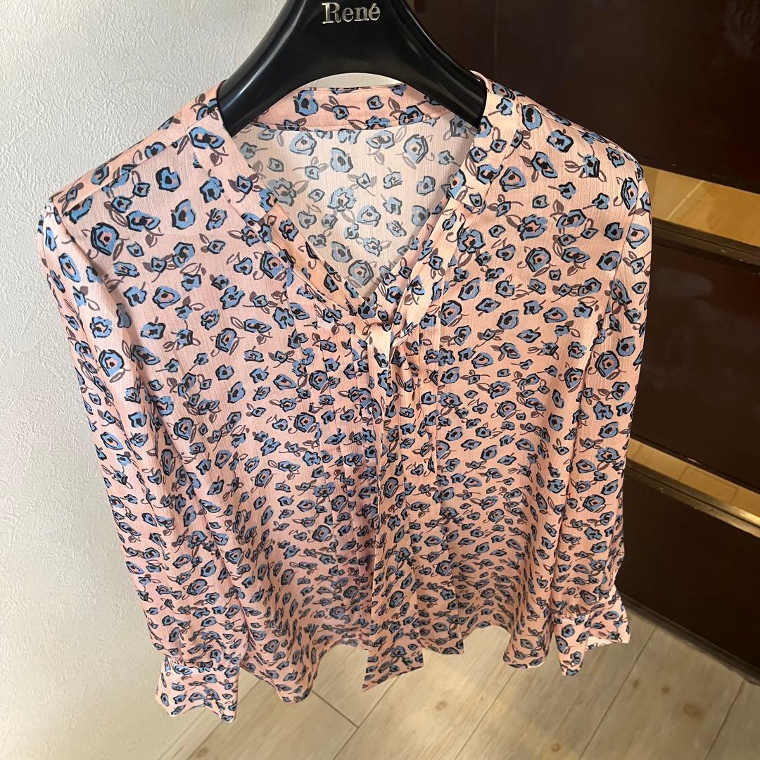 ANAYI スモールフラワープリントボウタイブラウス/セオリー、23区、ロペ