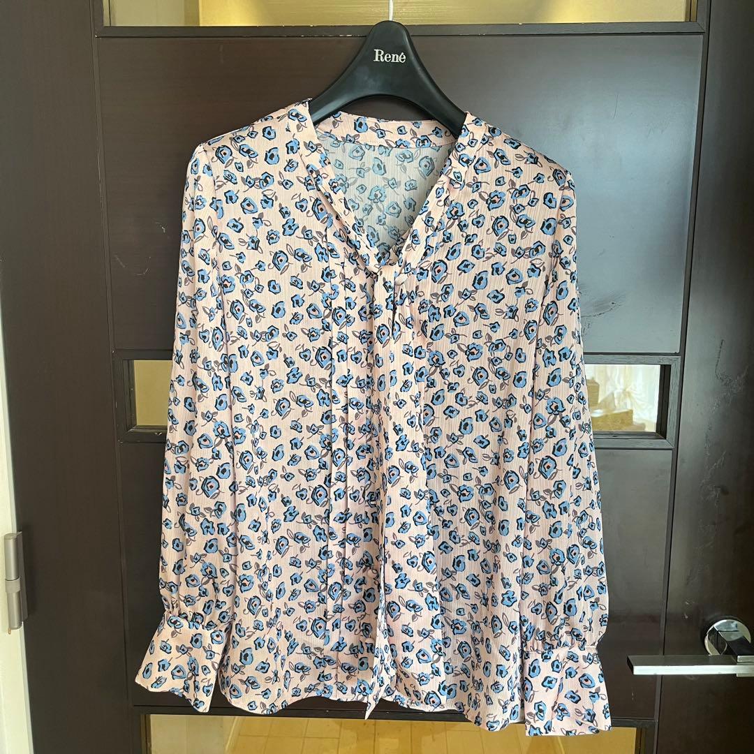 ANAYI スモールフラワープリントボウタイブラウス/セオリー、23区、ロペ