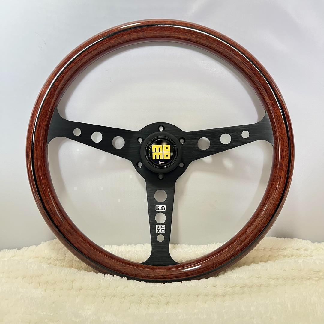 MOMO INDY ステアリング 社外 モモ 14インチ 茶色
