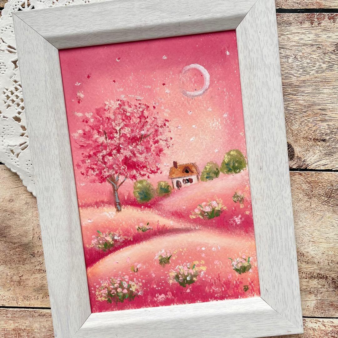 オイルパステル画　アクリル画　風景画　ご予約品　5点