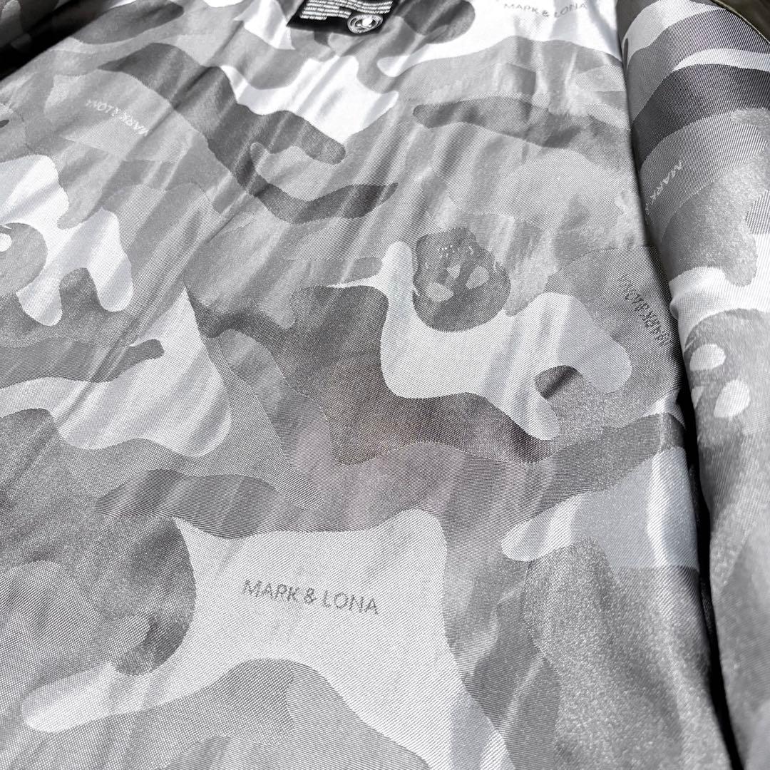 【美品】マーク&ロナ　中綿ダウンジャケット　カーキ×ダークグレー　M